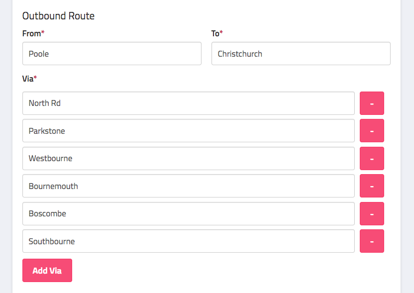 Passenger Cloud - Description and Vias editing